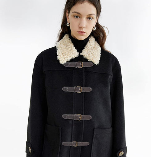 FINGERINSPIRE 6 Sets Leather Sew-On Toggles Closures Coconut Brown PU Leather Snap Toggle Sew On Duffle Jacket Buckle Metal Leather Clasp Fastener...