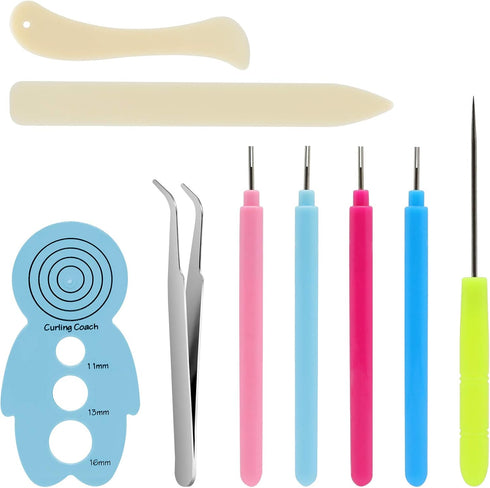 KITANIS 9 Pieces Multifunctional Slotted Quilling Tool and Supplies Kit Ergonomic for Beginner, Advanced Quiller, DIY, Handcraft, Scrapbooking, Ca...