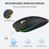 Uiosmuph LED Wireless Mouse, G12 Slim Rechargeable Silent Mouse, 2.4G Portable USB Optical Computer Mice with USB Receiver and Type C Adapter (Mat...