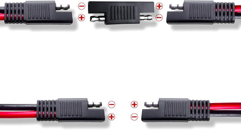 Goupchn SAE to SAE Extension Cable 10AWG 1ft Quick Disconnect Wire Harness SAE Connector with SAE to SAE Polarity Reverse Adapter for Automotive, ...