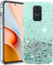 Compatible with Xiaomi Redmi Note 9 Case Glitter Clear Green,Redmi Note 9 Phone Case Silicone Transparent Soft TPU Women Girls Shockproof Protecti...