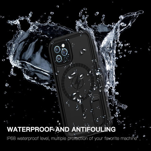 Compatible with iPhone 12 Pro Max Waterproof Case, Work with MagSafe Charging, Full Body Rugged Case with Built-in Screen Protector Military Grade...