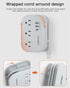 European Travel Plug Adapter USB C, Popowell International European Plug Adapter, 4 FT Travel Power Strip with 3 Outlets & 3 USB, Type C Power Ada...