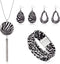 4 Pieces Faux Leather Earrings Necklace Bracelet Set 4 Pieces Christmas Plaid Stripe Jewelry Set Multi-Layer Leather Bracelet, Dangle Leather Earr...
