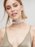 5-row Five Rows Clear White Black Pink Silver Austrian Rhinestone Crystal Choker Collar Necklace Dance Party Jewelry Wedding Prom N060...