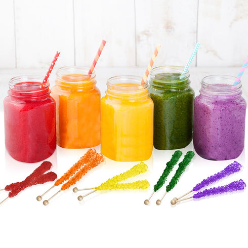 Extra Large Rock Candy Sticks: 6 Orange Rock Candy Sticks - Individually Wrapped - Espeez Rock Candy Sticks for Candy Buffet, Birthdays, Weddings,...