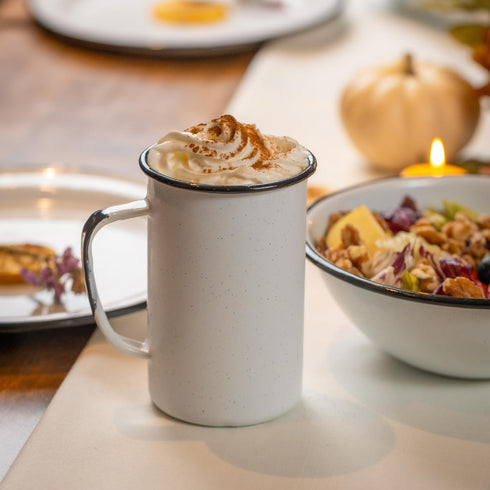 20 Oz Enameled Steel Mug (Set of 6) - Large Durable Mugs for Indoor/Outdoor Use, Oven and Fire-Safe, Reusable & Stackable, Dishwasher Safe Coffee ...