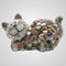 Polyresin Pebble-Stone Garden Cat Figurine, 6.5-inch Length, Outdoor Decoration...