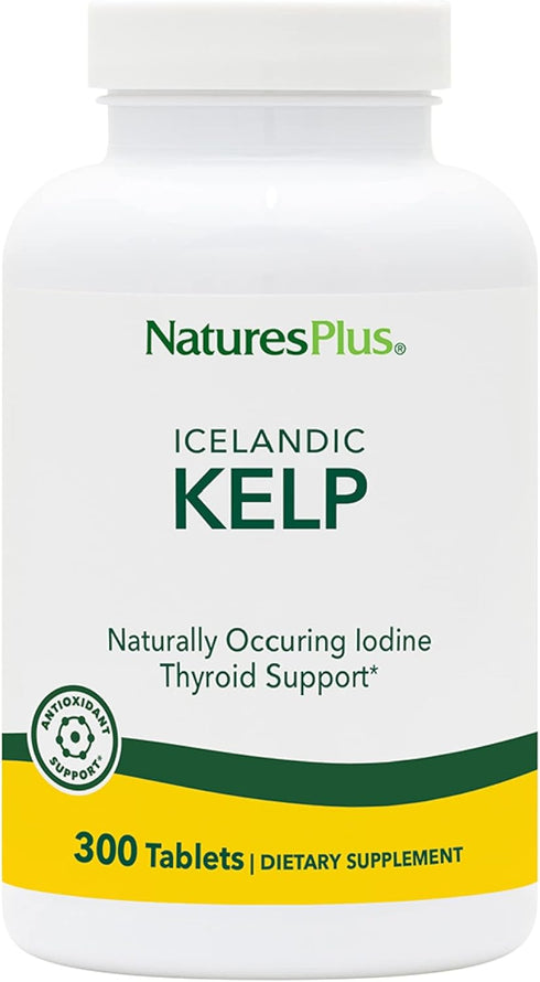 NaturesPlus IcelAndic Kelp - 150 mcg Iodine; 150 mg Kelp- 300 Vegetarian Tablets - Natural Iodine Supplement - Gluten-Free - 300 Servings...