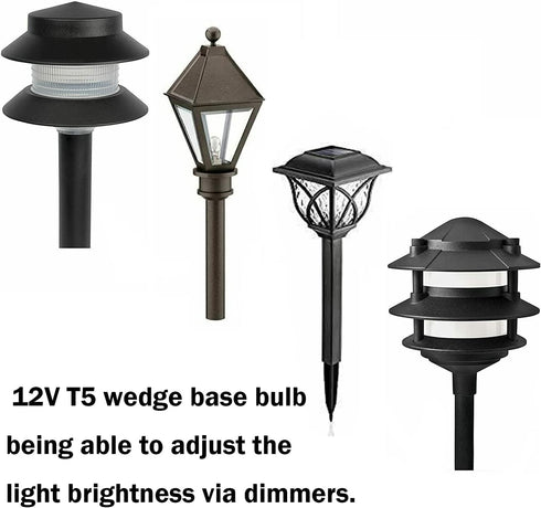 Landscape Light Bulbs For Philips 12 Volt 11 Watt T5 Wedge Base Low Voltage Lights Bulbs/ Garden Light Bulbs/ Deck Light Bulbs/ Yard Light Bulbs/ ...