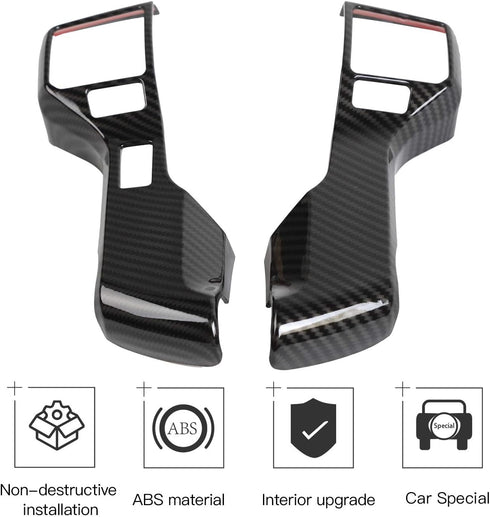 RT-TCZ for 4Runner Carbon Fiber Interior Accessories for Toyota 4Runner TRD Pro 2010 Up Tundra 2014 Up Steering Wheel Panel Trim 2pcs...
