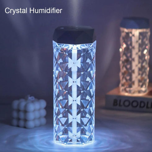 USB Desktop Crystal Humidifier 400ml with 7 Colors LED Night Light, No Noise Suitable for Home, Office, Desk, Bedroom and Babies Room and No Batte...