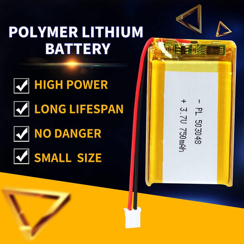 3.7V 750mAh 503048 Lipo battery Rechargeable Lithium Polymer ion Battery Pack with JST Connector...
