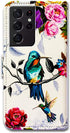 Case for Galaxy S21 Ultra 5G, Hummingbird in Flowers Bird Leather Flip Phone Case Wallet Cover with Card Slot Holder Kickstand for Samsung Galaxy ...