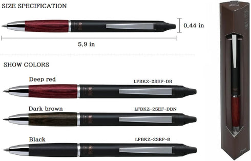Pilot Japan Frixion Ball Knock Zone Gel Ink Ballpoint Pen Deep Red 0.5mm Black Ink LFBKZ-2SEF-DR Japan Import With Original Stylus Ballpoint Touch...