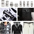 PandaHall 64pcs 8 Styls Metal Alloy Spring Fastener Cord Lock Toggle Stopper Toggle Stopper for Drawstrings...