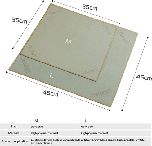 ULANZI Magic Universal Storage Cloth, Easy Wrapping and Safe Protection from Collissions? Bumping and Friction for Camera & Digital Accessories (3...