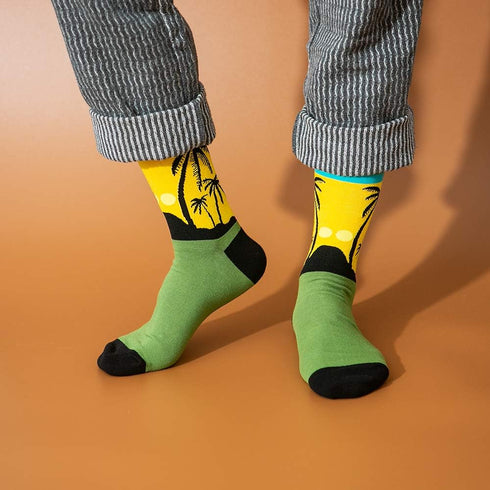 BISOUSOX Men's Dress Socks Funny Fun Colorful Crazy Funky Crew Socks for Men Novelty Happy Cotton Size 9-12...