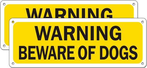 Beware-of-Dog-Sign-for-Fence 2 Pack 10 x 3.5 inches Beware of dog sign for Yard Door No Fade Aluminum Weatherproof Long Lasting Red Ink (10 x 3.5,...