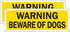 Beware-of-Dog-Sign-for-Fence 2 Pack 10 x 3.5 inches Beware of dog sign for Yard Door No Fade Aluminum Weatherproof Long Lasting Red Ink (10 x 3.5,...