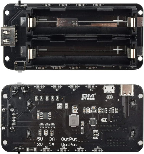 diymore 1865O Battery Holder Double Li-ion V8 Battery Shield Micro USB 5V/3A 3V/1A Power Bank Battery Charging Module for Raspberry Pi and Arduino...