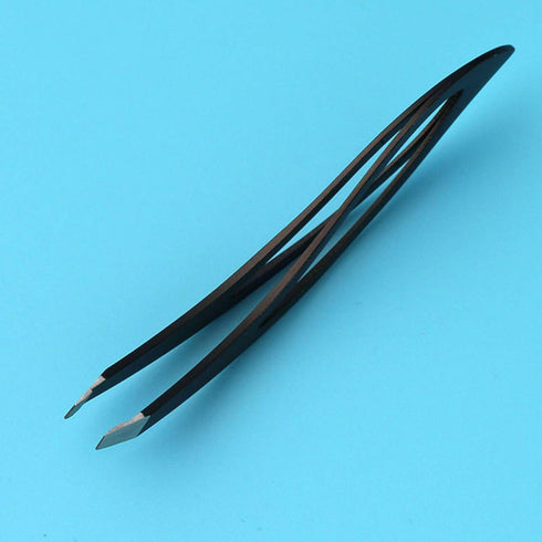 1Pc Black Tweezers, Curve Stainless Steel Hollowed Leaf Eyebrow Tweezer Women Hair Remove Clip Tool - A, (1220459-Gaweb1) Small in Size,Use Safety...