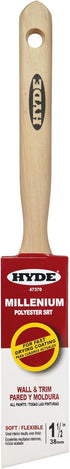 Hyde Millenium Angled Sash Paint Brush, Flat, Soft Polyester SRT with Wood Handle, 1 1/2 Inch, 47370...