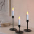 CVHOMEDECO. Flickering Taper Candles LED Drip Flameless Candles, Battery Operated with Timer, White, 4-3/4 Inch, Set of 3...