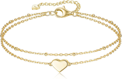 EVER FAITH Women's Heart Figure 8 Infinity Anklets Sparkly White Cubic Zirconia S925 Adjustbele Link Bracelet Jewelry...