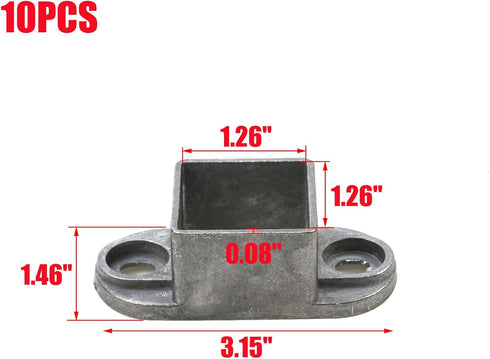 MY MIRONEY 10PCS 1.26" x 1.26" Square Post Flange Base Aluminum Alloy Floor Mount Post Flange Hardware Deck Railing Bracket for Fence or Deck...