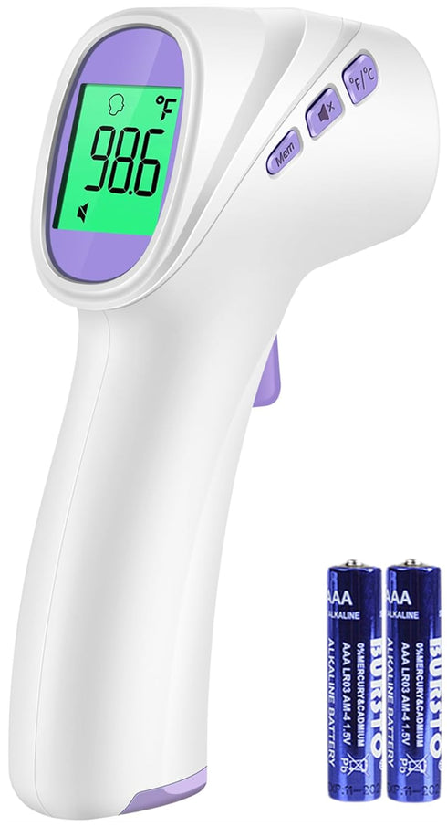 Forehead Thermometer for Adults, Kids & Babies, No-Touch Infrared Thermometer, Digital Thermometer with LCD Backlight Display, Fever Alarm and 1s ...