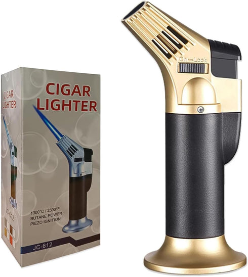 Butane Torch Lighter,Refillable Kitchen Culinary Cooking Blow Torch with Safety Lock Adjustable Flame for Desserts Creme Brulee BBQ Baking—Butane ...
