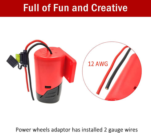 M12 Battery Adapter with Fuse,Battery Adapter for Milwaukee 12V,Power Wheel Adapter for Milwaukee M12 Dock Power Connector 12 Gauge Robotic,Not In...