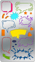 BENECREAT 4x7" Comic Theme Stencil Templates Dialog Box Pattern Stencil Comics Stencils for Scrapbooking and Journaling...
