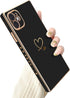 Luxury Square Case Compatible with iPhone 11, Cute Plating Gold Love Heart Pattern iPhone 11 Cover for Women & Girls Soft TPU Full Camera Lens Pro...