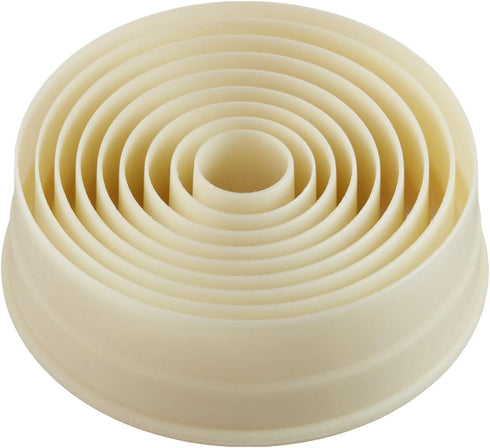Mercer Culinary 9-Piece Round Plain Nylon Cutter Set,Off White...