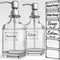 GLADPURE Soap Dispenser - 2 Pack, 18 Oz Antique Design Thick Glass Hand Soap Dispensers; with 304 Rust Proof Stainless Steel Pump, 6Pcs Clear Stic...