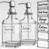 GLADPURE Soap Dispenser - 2 Pack, 18 Oz Antique Design Thick Glass Hand Soap Dispensers; with 304 Rust Proof Stainless Steel Pump, 6Pcs Clear Stic...