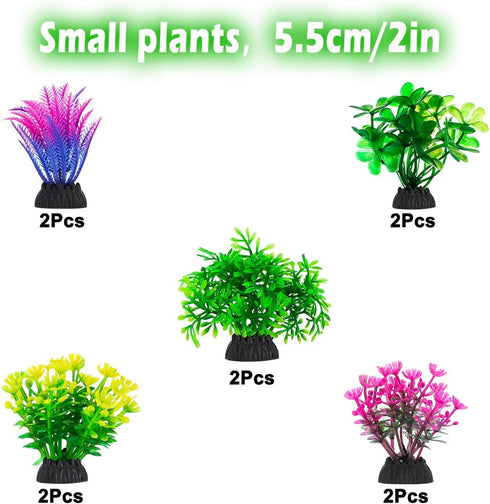 30Pcs Aquarium Plants, Fish Tank Accessories Artificial Aquatic Plants,Full Set of Fish Tank Decorations, Various Sizes...
