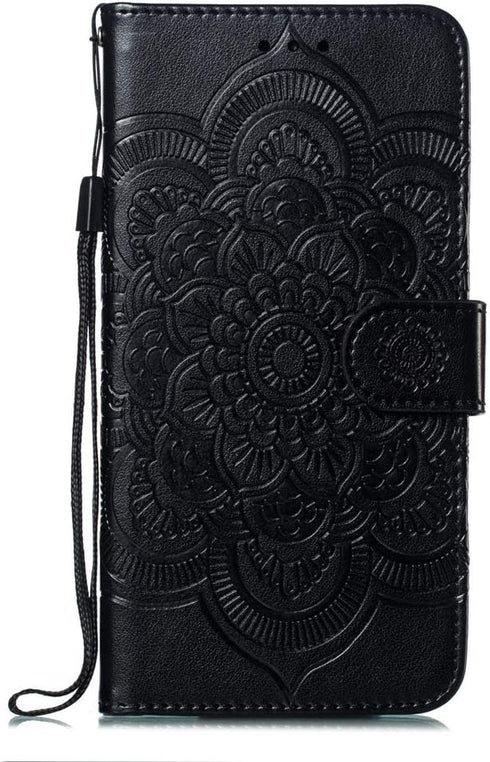 LEECOCO for Galaxy S10e Case Mandala Embossing Luxury PU Leather Flip Notebook Wallet Bookstyle Magnetic Stand Card Slot Folio Bumper Protection C...