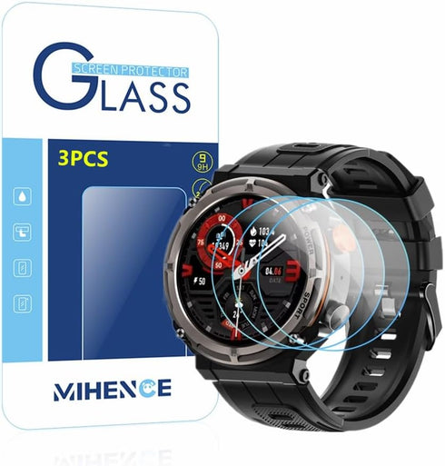 Compatible for VIRAN Military Smart Watches Screen Protector, 9H Anti-Scratch Tempered Glass Protective Film for C21 Pro 1.39'' Military Smartwatc...