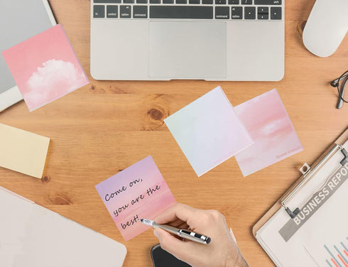 600 Pcs Watercolor Theme Self Sticky Note Pads, Adhesive Sticky Notes, 12 Styles Self-Stick Notes, Self-Adhesive Memo Pads for Reminders, Study, W...