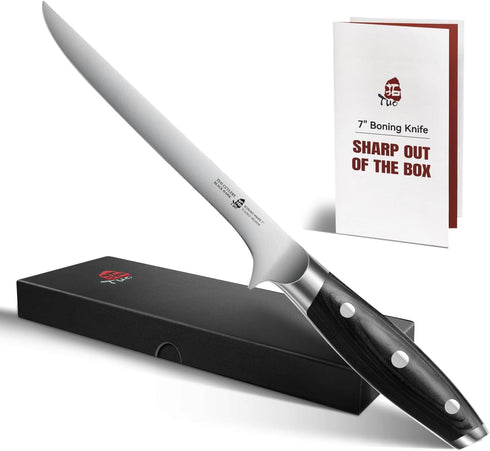 TUO Boning Knife - 7 inch Fillet Knife Flexible Kitchen Knives - German HC Steel Blade for Poultry and Fillet Fish - Full Tang Pakkawood Handle - ...