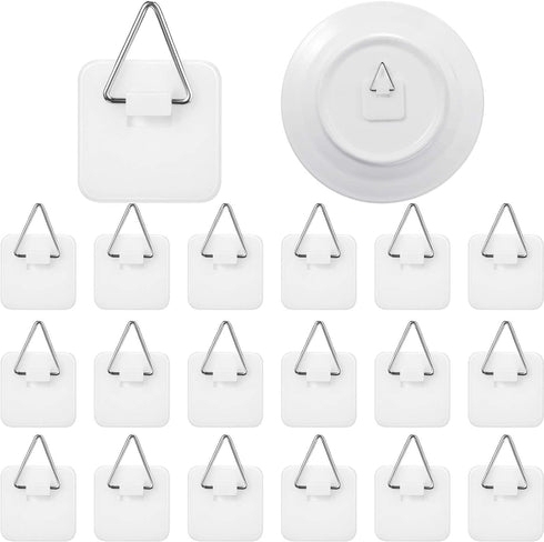 Sawysine 40 Pack Invisible Adhesive Plate Hanger Vertical Plate Holders for Pictures Wall Art Decor Supplies, 1.25 Inch...