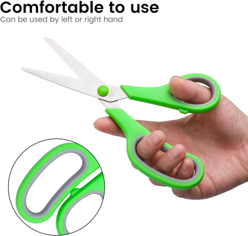 Scissors Set of 5-Pack, 8" Scissors All Purpose Comfort-Grip Handles Sharp Scissors for Office Home School Craft Sewing Fabric Supplies, High/Midd...