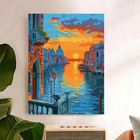 ZRIZQ Paint by Number for Adults Beginners,City Landscape Paint by Numbers Kits on Canvas,DIY Paint by Numbers for Home Wall Art Decor(12x16Inch)...
