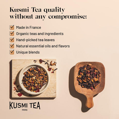 Kusmi Tea - Green Ginger Lemon - Organic Blend of Green Tea with Ginger & Lemon - Enjoy Hot or Iced - Loose Leaf Tea - Tin Box of 3.5 oz - Quantit...