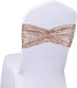 SquarePie Pack of 10 Sequin Chair Sashes Bands Shining Rose Gold Bows for Wedding Banquet Party Decor...