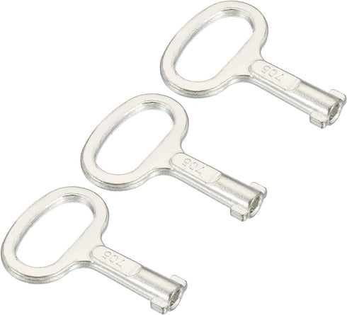 PATIKIL Key Shape Socket Spanner Key, 3 Pack Electrical Cabinet Gas Water Meter Switch Key for 0.45"x0.2" Key Shape Panel Lock, Silver...
