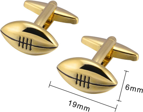 American Football Jewelry Cufflinks for Men Classic Tuxedo Cuff Links for Football Fans Wedding Daily French Shirt In Gift Box...